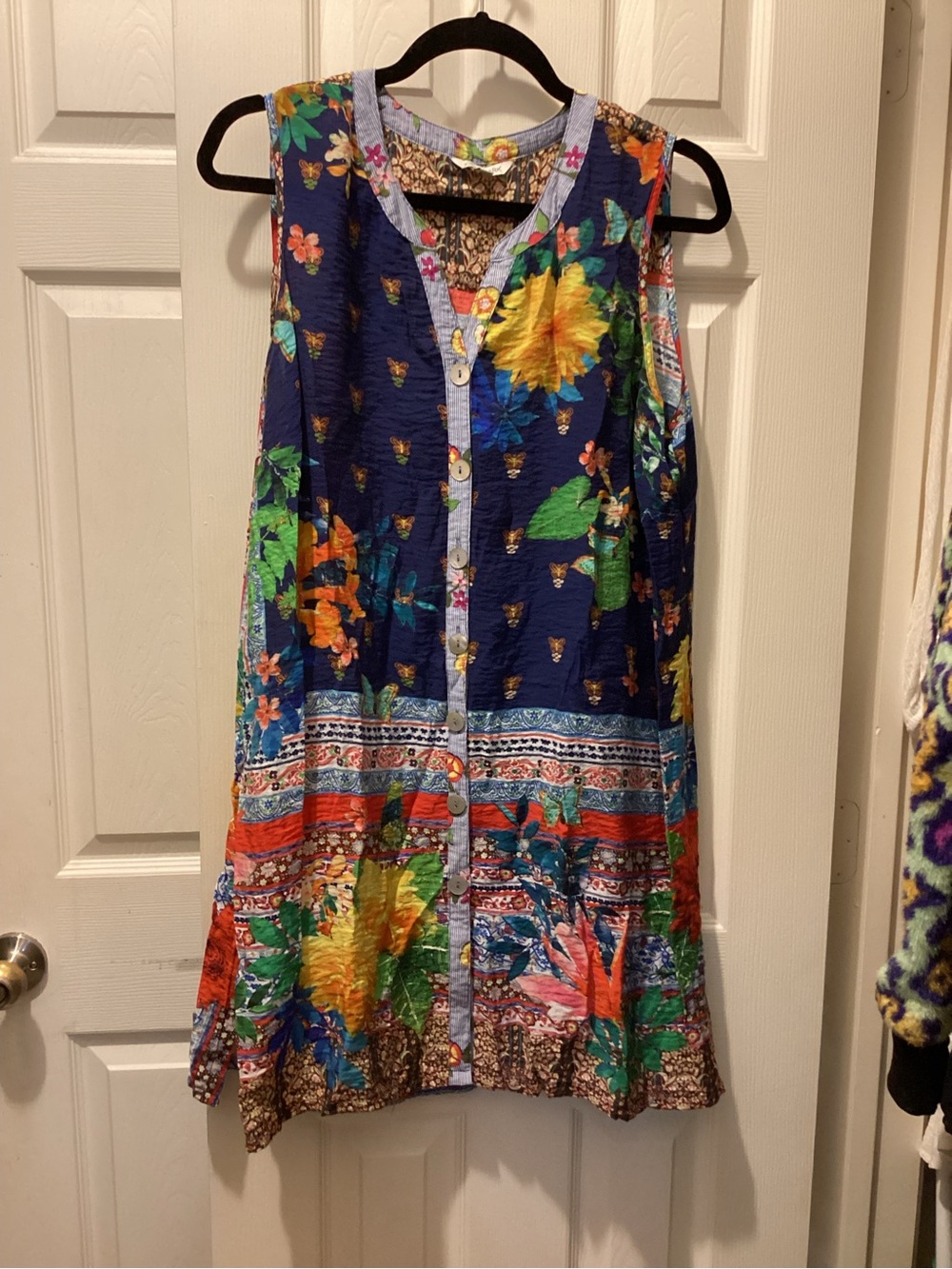John Mark Multicolor Floral Patchwork Blouse